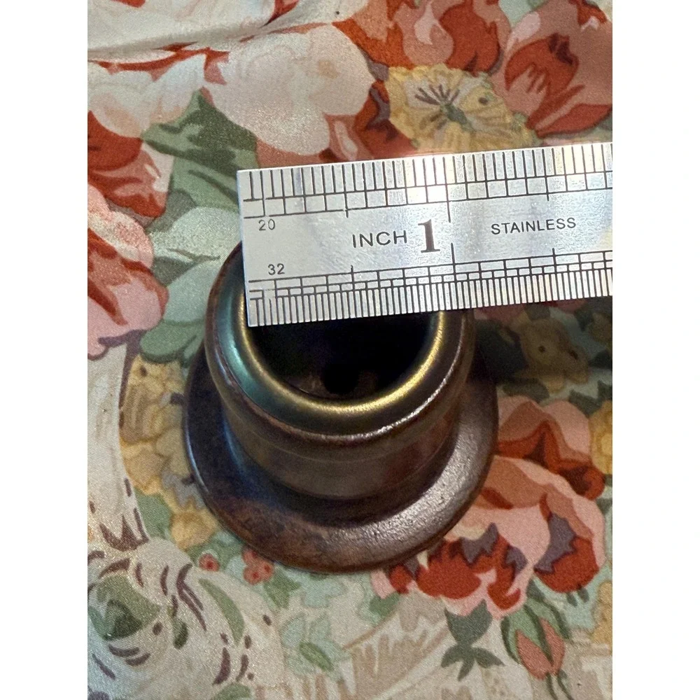 Mid Century Modern Pair of Wood and Brass Candleholders MCM